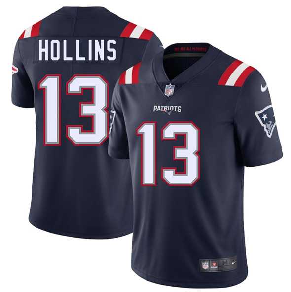 Men & Women & Youth New England Patriots #13 Mack Hollins Navy 2025 Vapor Limited Stitched Jersey